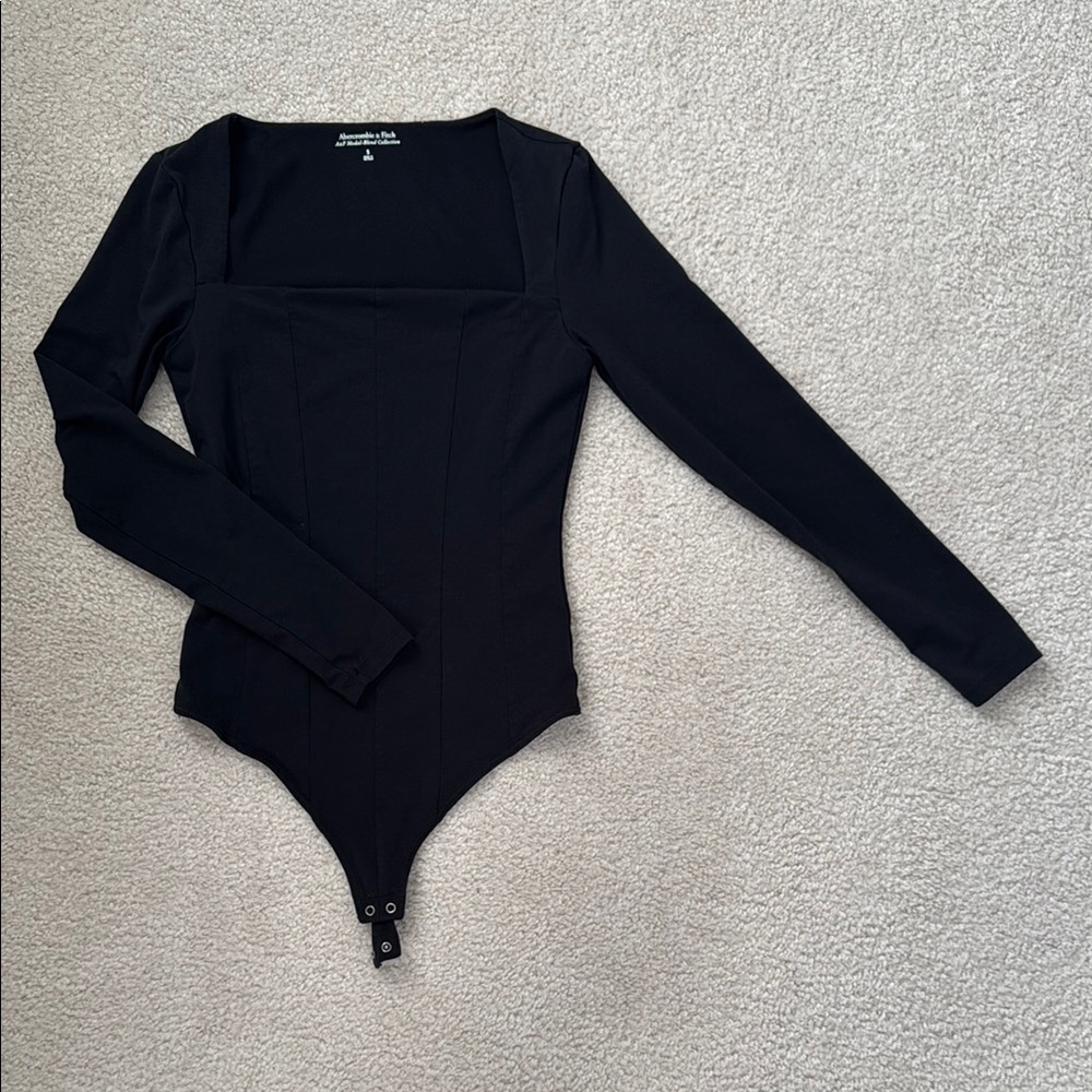 Abercrombie Black Long Sleeve Bodysuit